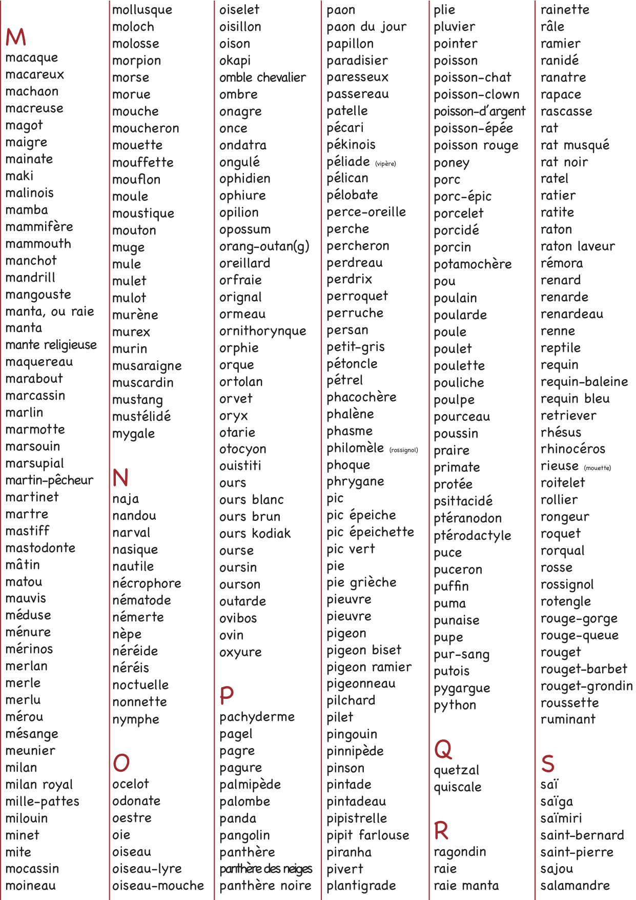 Le Notre S'appelle Mon Animal Mots Fléchés animaux - Cruciverbiste.club